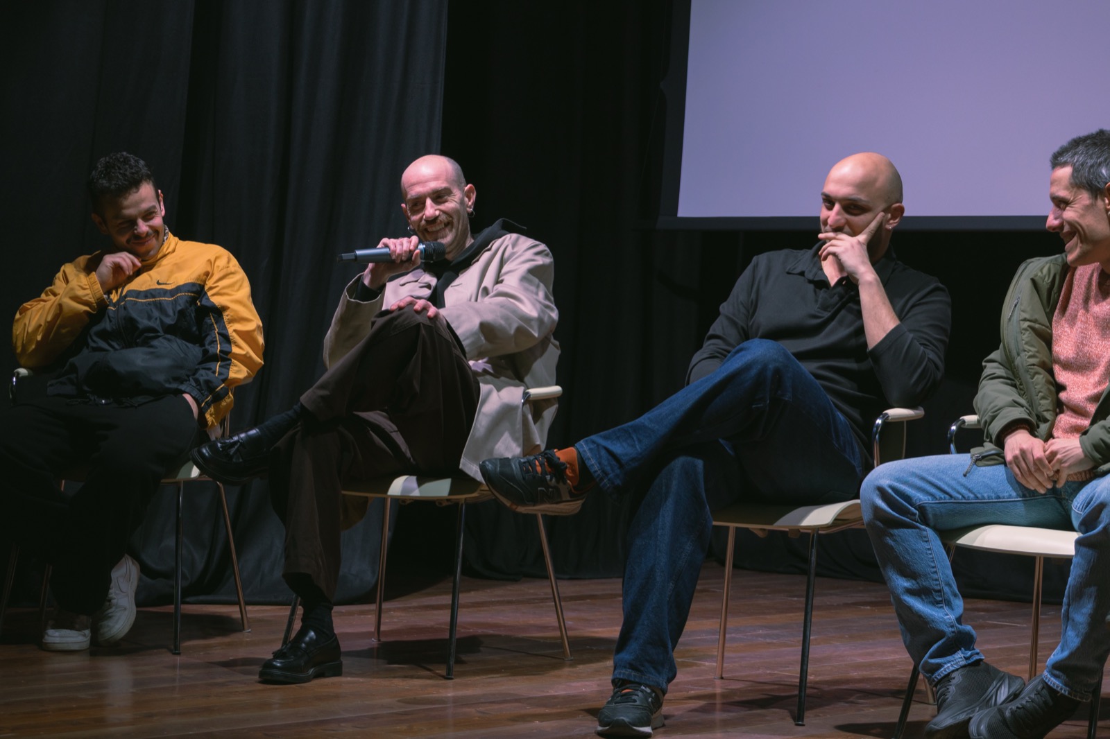 Stefano e Giacomo durante il dibattito